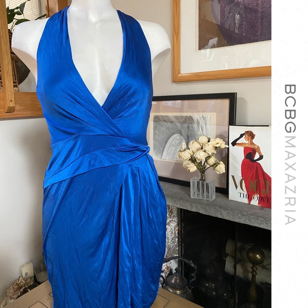 BCBG Max Azria Deep V Front Cocktail Dress